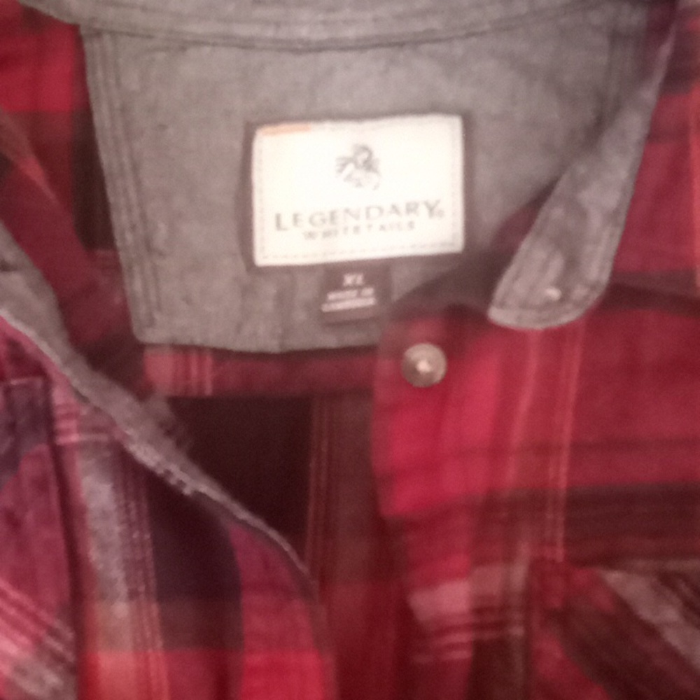 Legendary whitetails red plaid button down